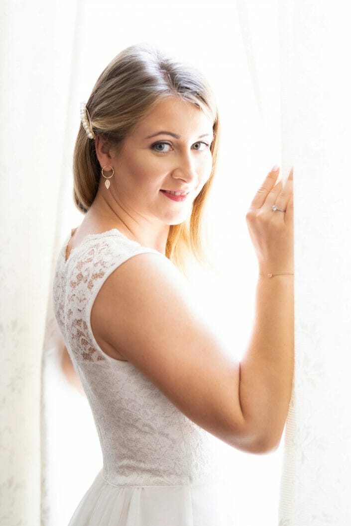 bride at window