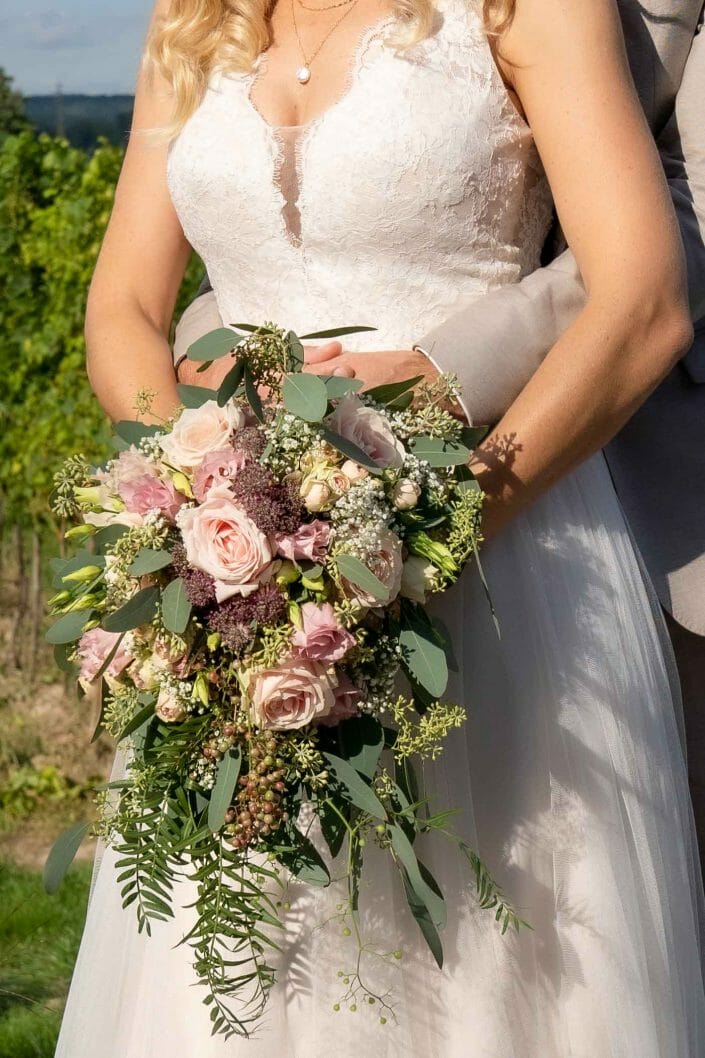 bride with flowers